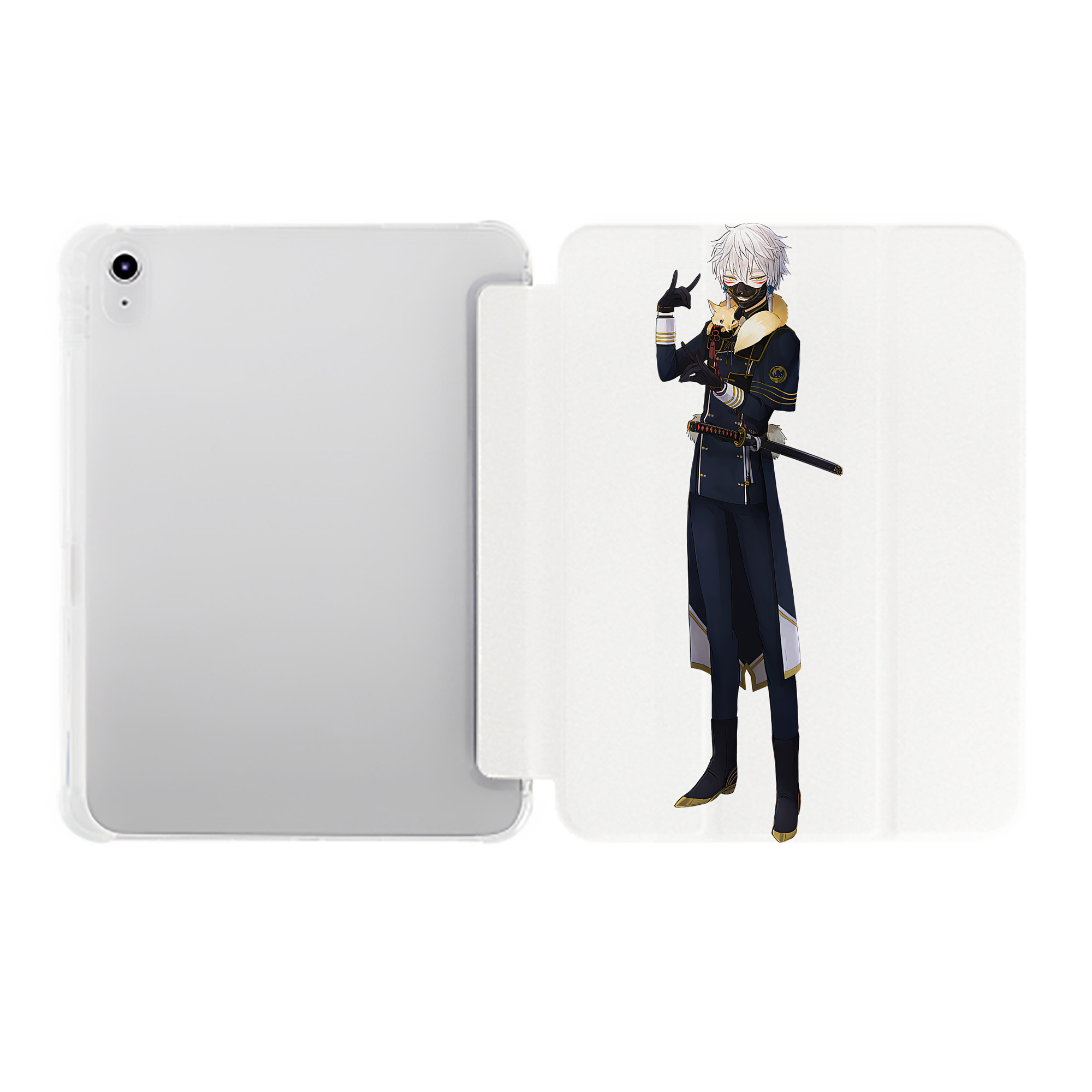 （画像用） 刀剣乱舞 Touken Ranbu IPad ケース ペン収納付き 三つ折りスタンド PUレザー×シリコン 対応機種9.5/10.5/10.9インチ
